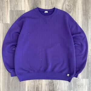 Vintage Russell Athletic Crewneck Sweatshirt Men's Size L Purple Grape 90s Worn
